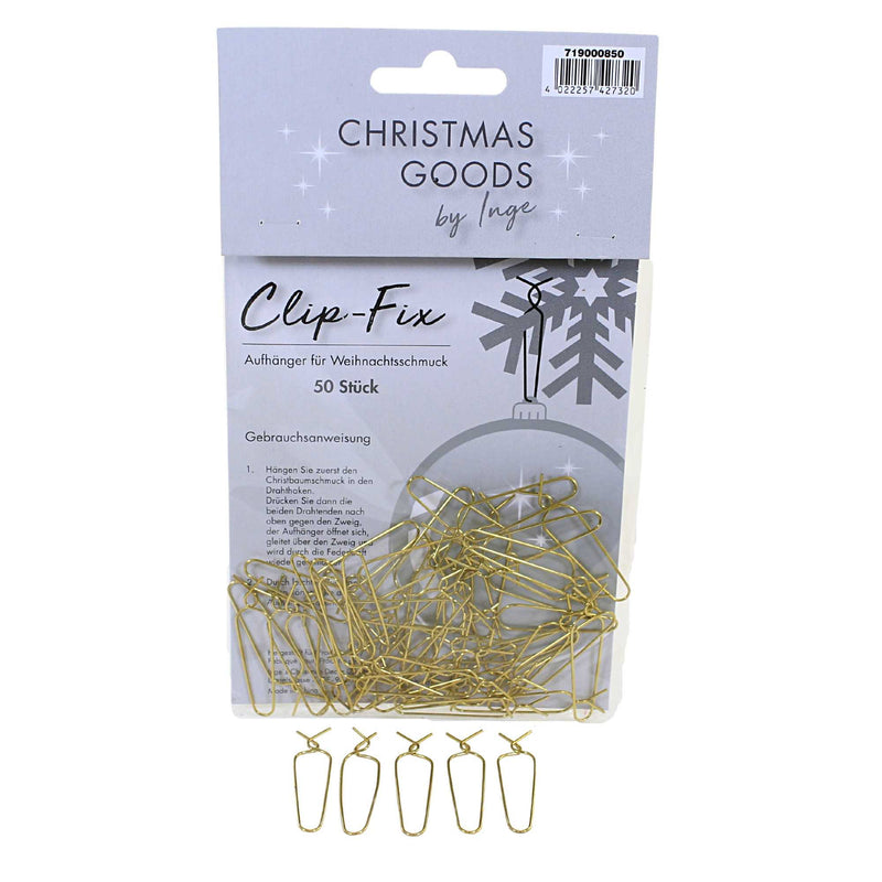 Inge Glas Clip-Fix  Gold Metal Ornament Hanger Spring Action 719000850 (56330)