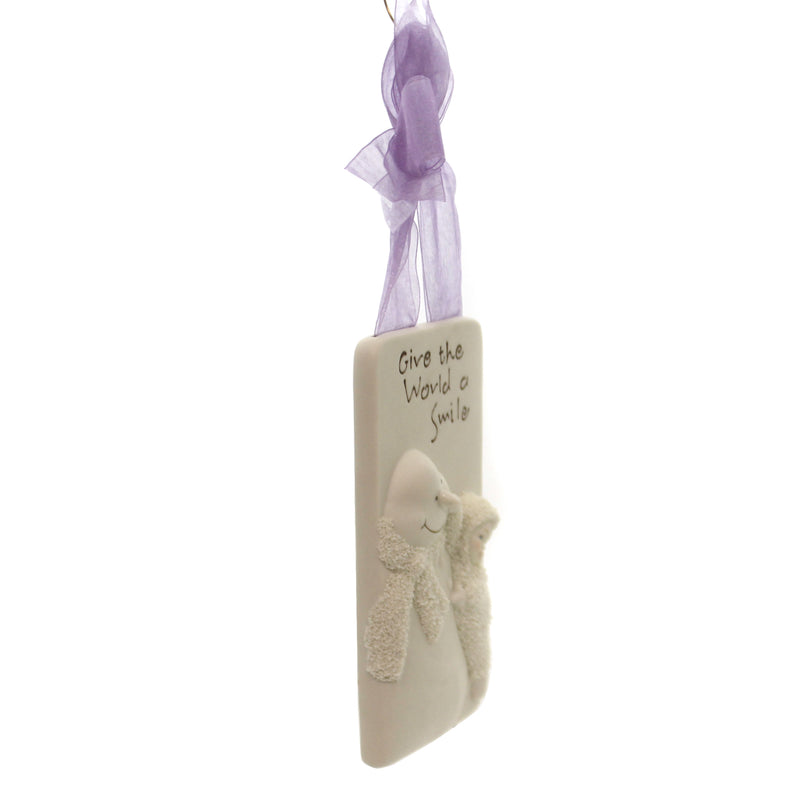 Dept 56 Snowbabies Give The World A Smile Plaque - - SBKGifts.com
