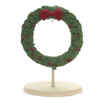 Dept 56 Snowbabies Wreath Ornament Holder Bisque Porcelain Christmas Holly 69045 (10664)
