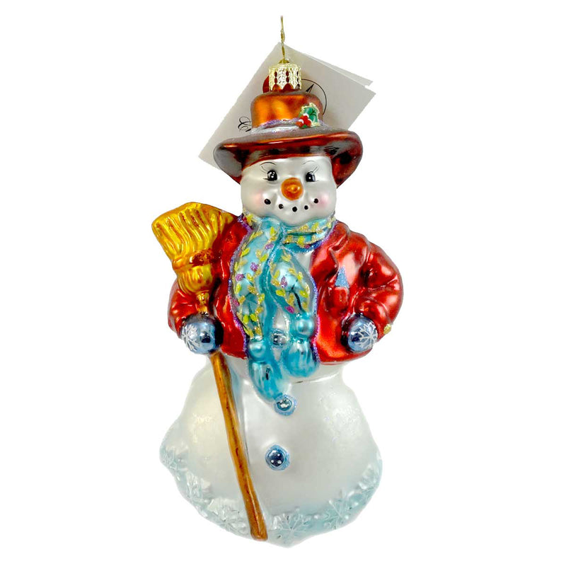 Christopher Radko Humphrey Snowgart Glass Ornament Snowman Broom (1083)