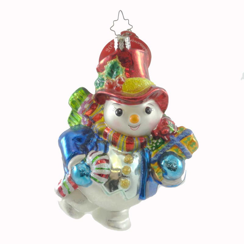 Christopher Radko Dapper Drifty  20Th Aniversary Glass Ornament Snowman (1096)