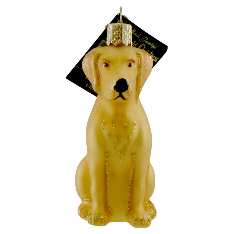Old World Christmas Labrador Retriever Yellow Glass Dog Lab Best Friend 12386 (11162)