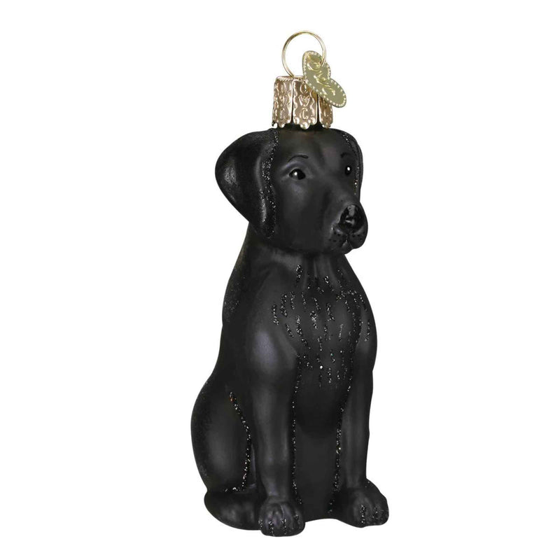 Old World Christmas Labrador Retriever Black - 1 Ornament 3.75 Inch, Glass - Ornament Dog Lab Best Friend 12385 (11164)