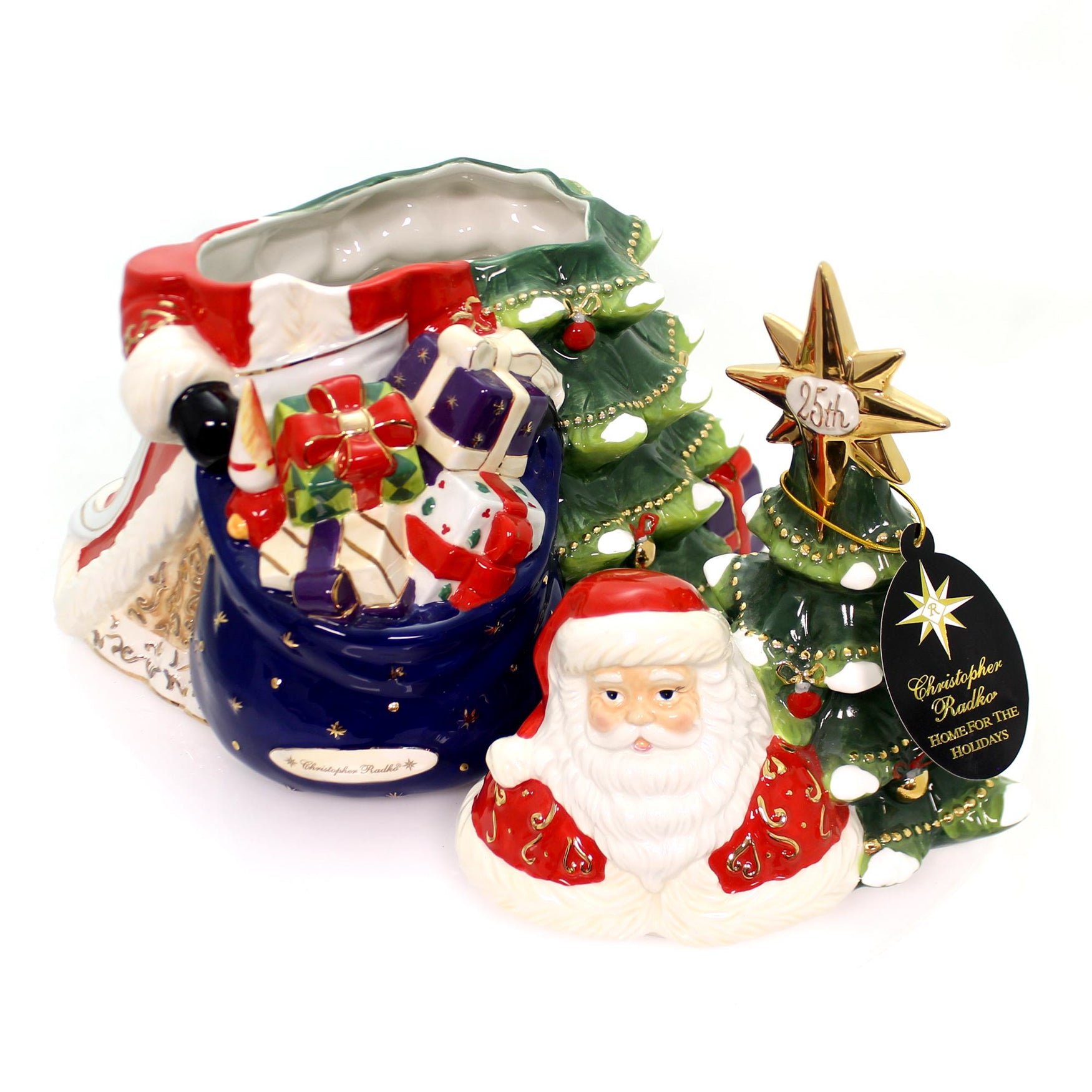 Christopher Radko Celebrating Santa 25Th Ceramic Home For Holidays