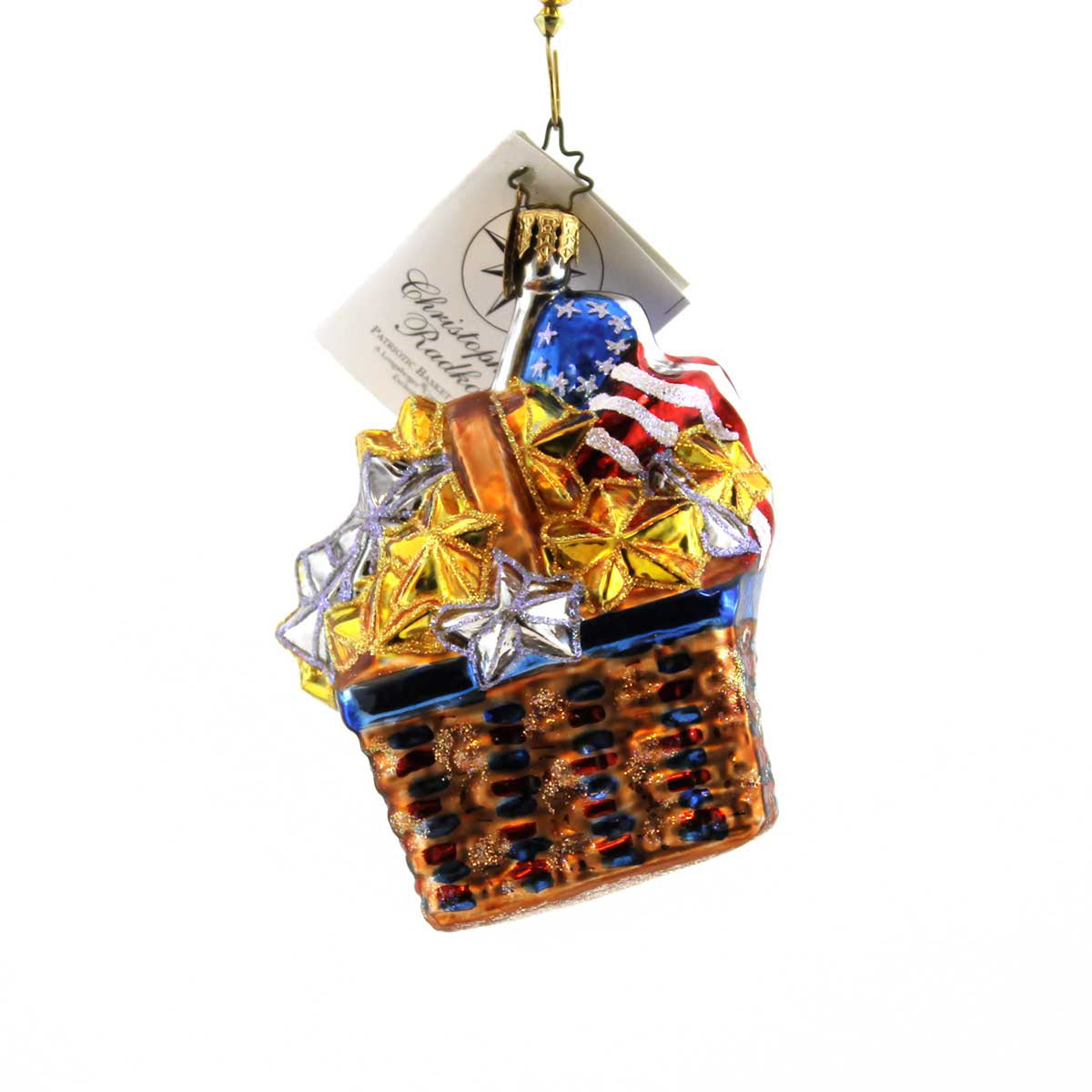 Christopher Radko Patriotic Basket Gem - - SBKGifts.com