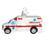 Old World Christmas AMBULANCE Glass Owc Ornament Paramedic 46022