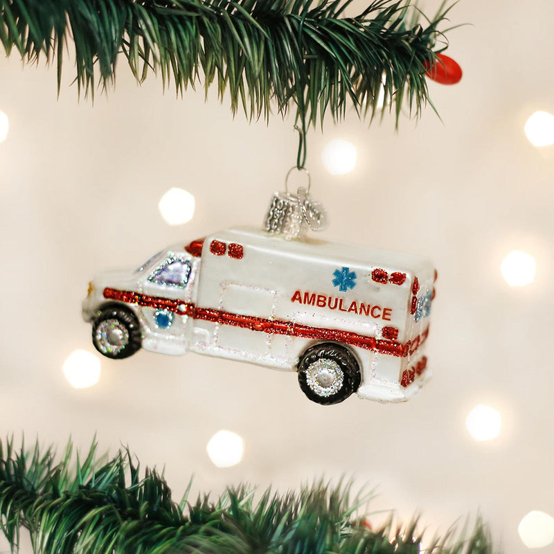 Old World Christmas Ambulance - - SBKGifts.com