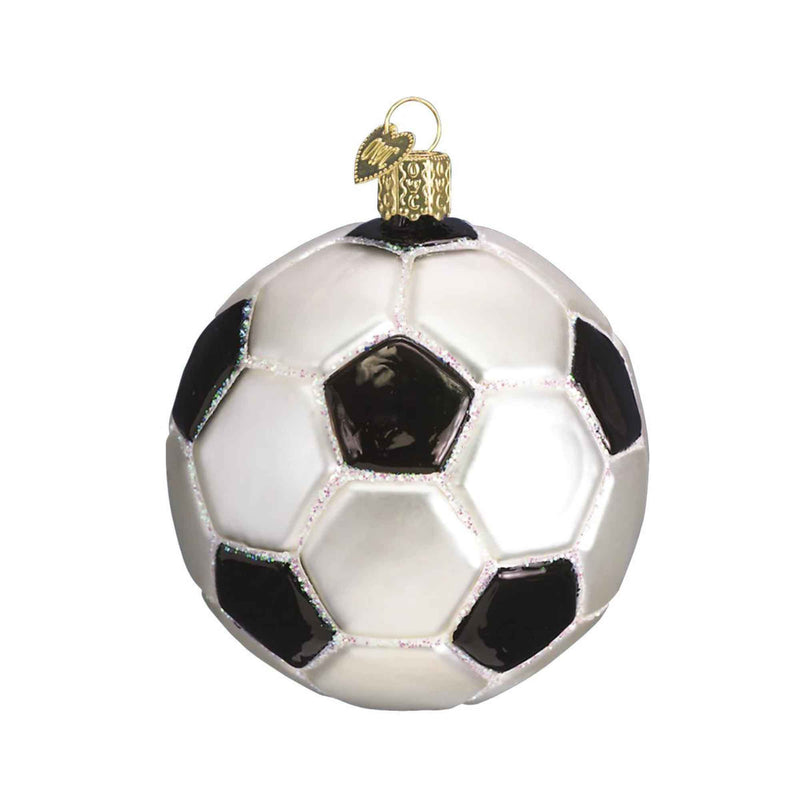 Old World Christmas Soccer Ball 3.25 Inch Glass Ornament Sports 44012 (11618)