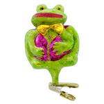 Christopher Radko A Courtin Frog Blown Glass Ornament Clip-On Easter Spring (1164)