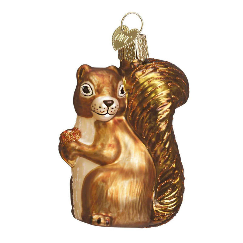 Old World Christmas 3 Inch Squirrel Glass Ornament Wildlife Squirrel 12080 (11712)