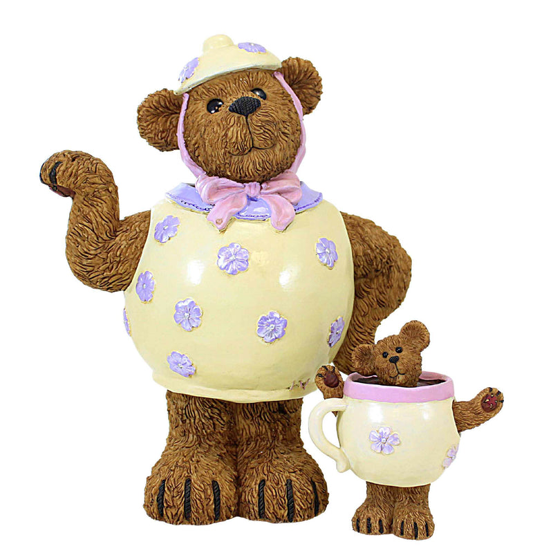Boyds Bears Resin Mrs. Stout With Lil' Steamy - 2 Figurines 11 Inch, Resin - Bearstone Set Of 2 4021087 (11978)