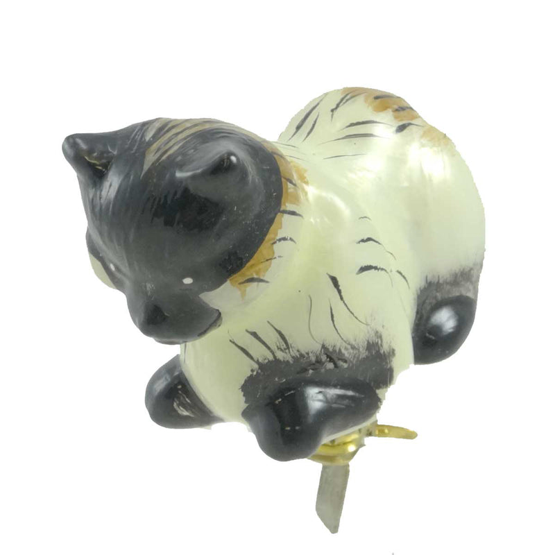 Holiday Ornament Kitty Clip- Multi Blown Glass Clip On Kitten Kitty Fur 70020 (12196)