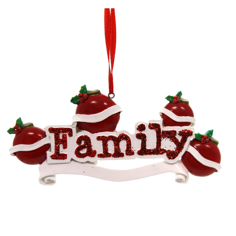Holiday Ornament Family Of 4 Ornament Personalize Dyi  Project Gift Or597-4
