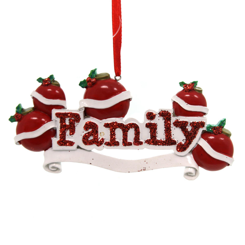 Holiday Ornament Family Of 5 Ornament Personalize It Dyi Project Gift Or597-5 (12356)