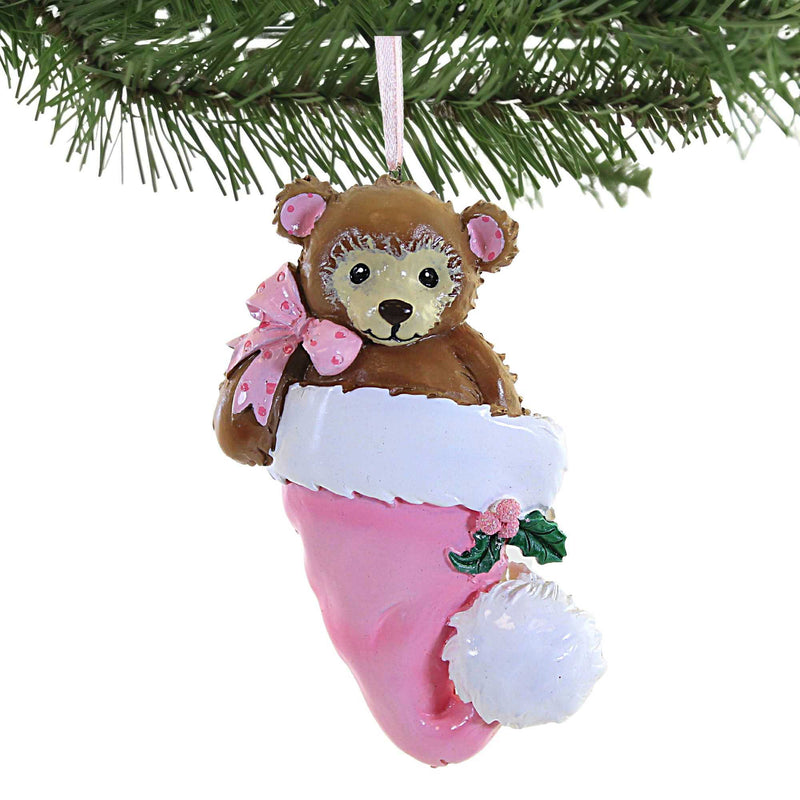 Holiday Ornament Teddy Bear Pink - - SBKGifts.com