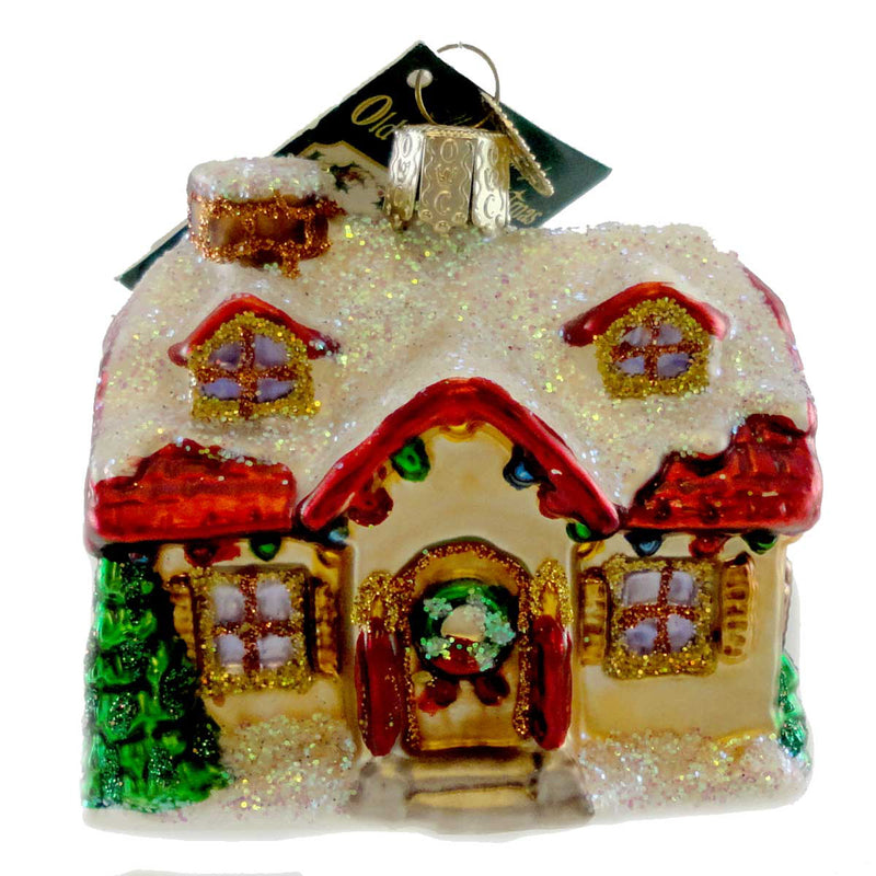 Old World Christmas Holiday Home Glass Ornament Cottage 20032 (12407)