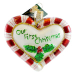 Old World Christmas Peppermint Heart Glass Ornament Christmas 1St Love 30020 (12430)