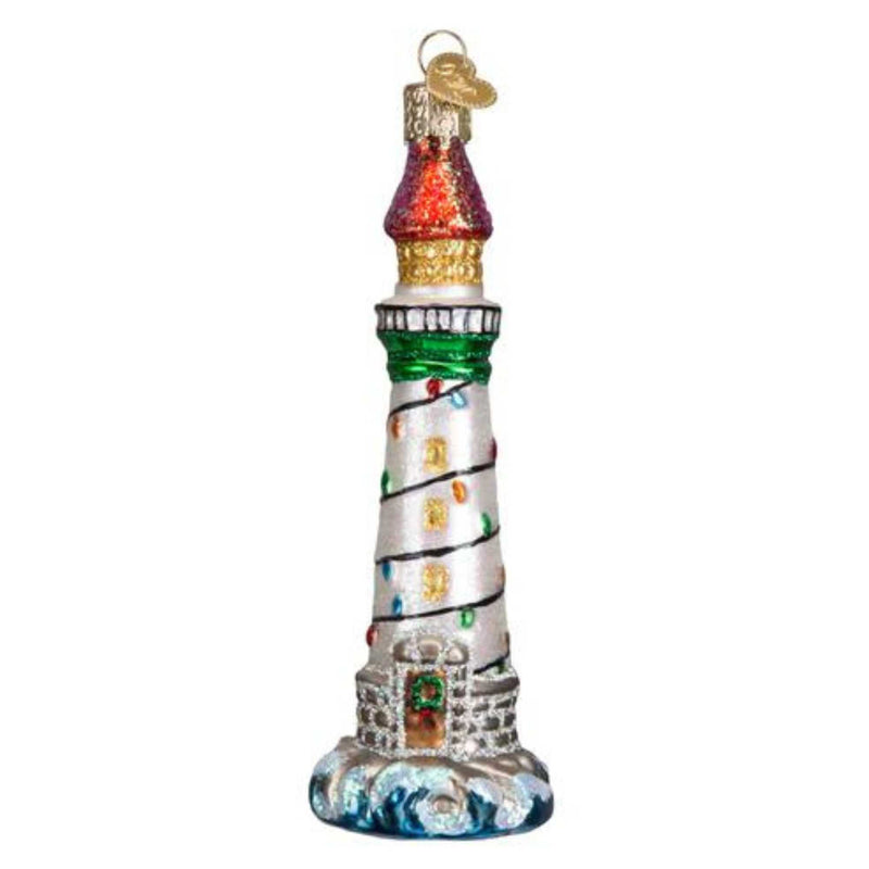 Old World Christmas Holiday Lighthouse - One Ornament 5 Inch, Glass - Ornament Ocean 20039  # (12722)