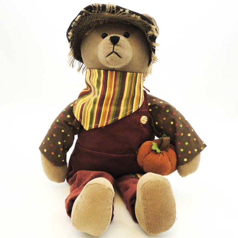 Boyds Bears Plush Haywood Patchbeary Fall  Scarecrow Pumpkin Bear 4024537 (12820)