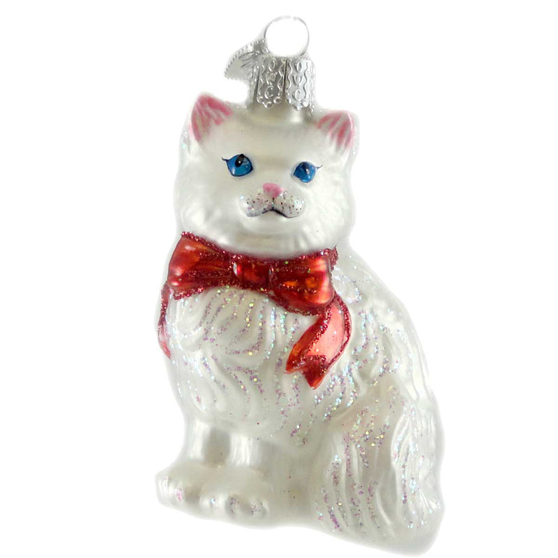 Old World Christmas Princess Kitty Glass Ornament Kitten Bow Cat 12033 (13392)