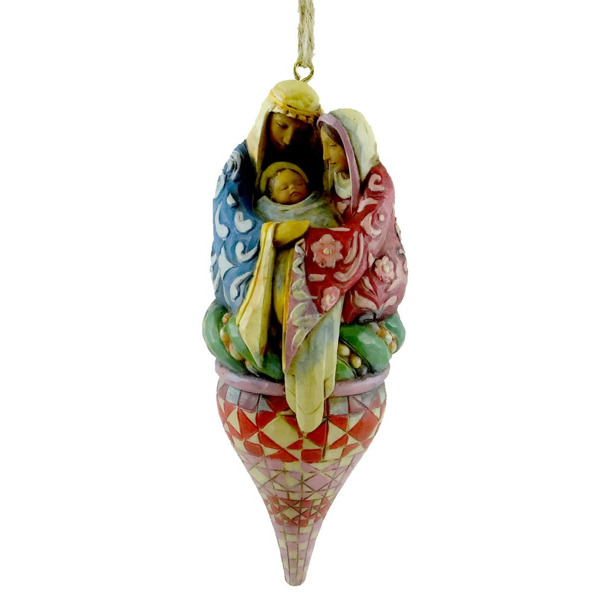 (13652) Holy Family On Finial Ornament