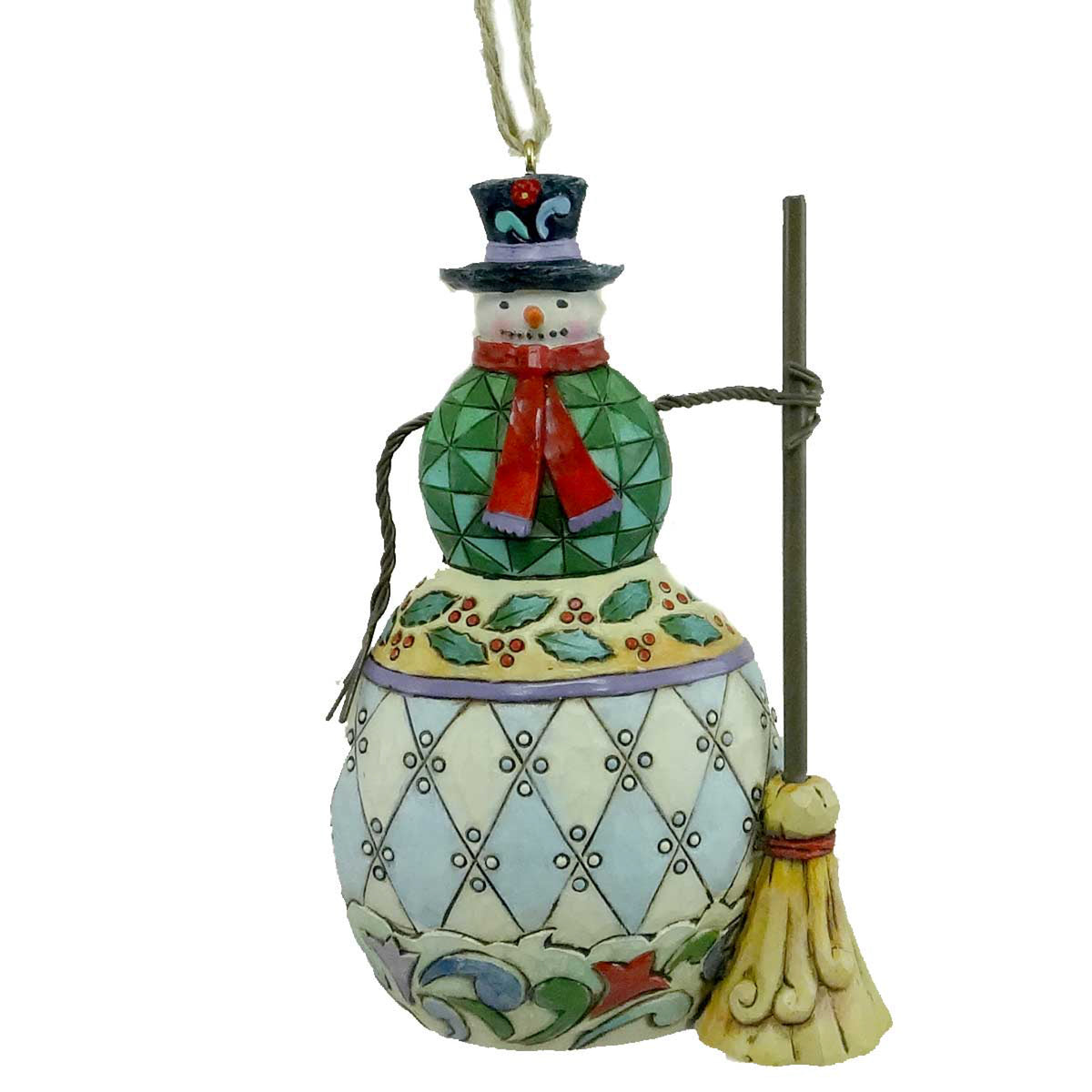 (13671) Snowman With Broom Ornament