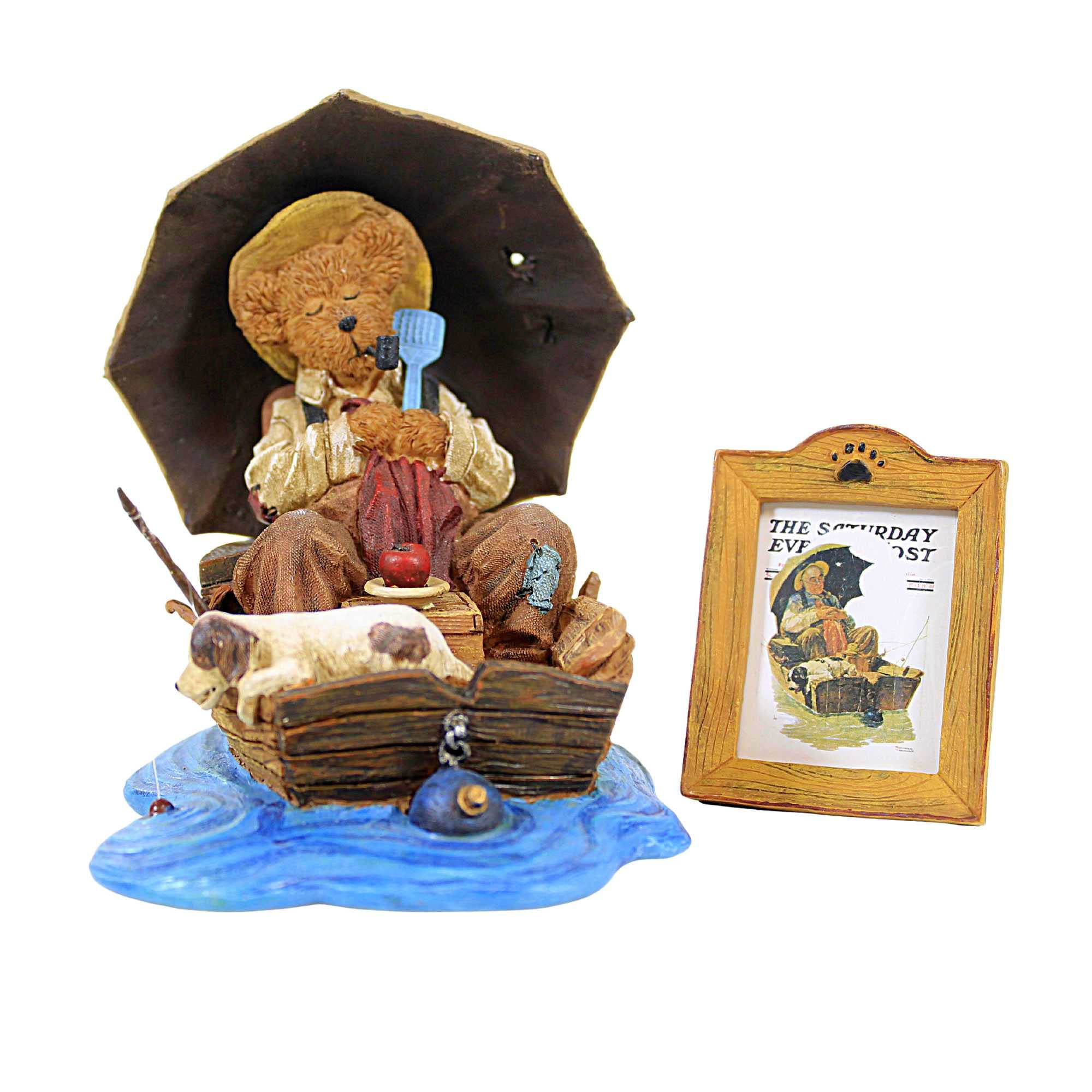 Boyds Bears Resin 4.75In Gone Fishing, Resin, Norman Rockwell