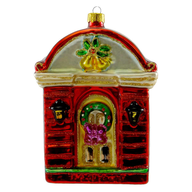 Holiday Ornament Door Front Blown Glass Christmas Home Ut05068642 (14156)