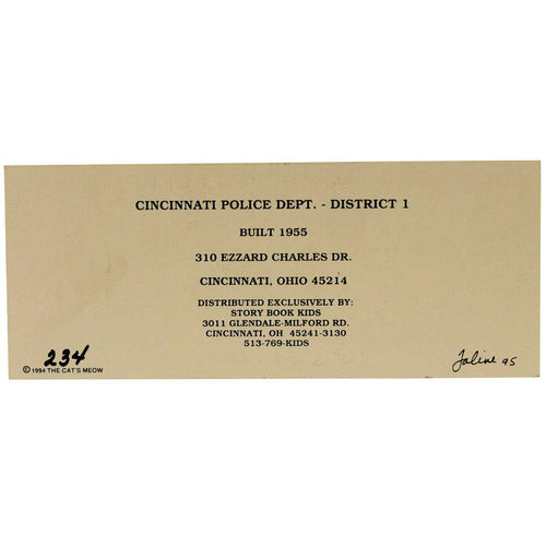 Cats Meow Cincinnati Police Dept District 1 - - SBKGifts.com