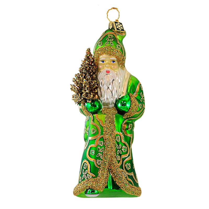 Gabriela Christoff Royal Splendor Blown Glass Christmas Ornament Santa 390G (14767)