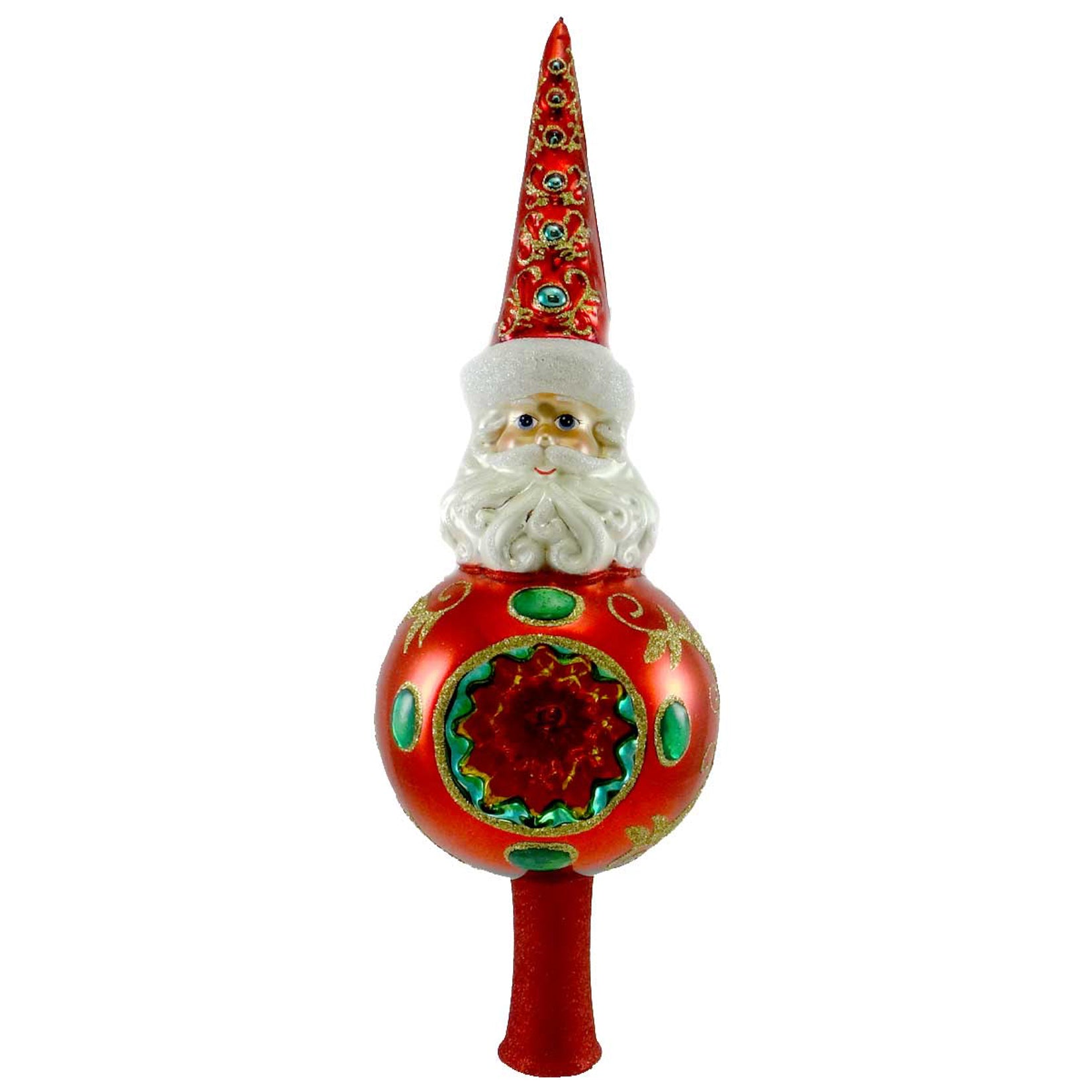Christopher Radko Nicholas Splendor Finial Blown Glass Finial Tree