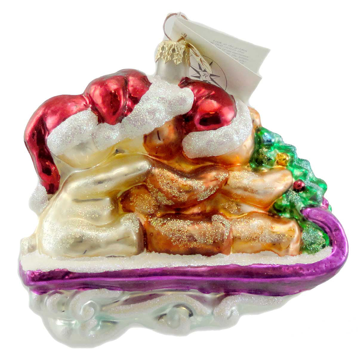 Christopher Radko Teddy Toboggan - - SBKGifts.com
