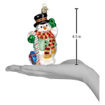 Old World Christmas Candy Cane Snowman - - SBKGifts.com