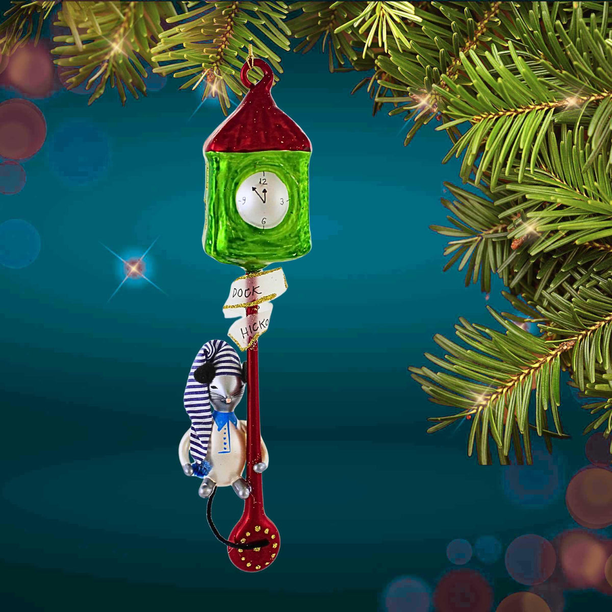 De Carlini Italian Ornaments Hickory Dickory Dock - - SBKGifts.com
