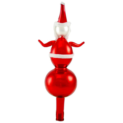 De Carlini Italian Ornaments Santa On Ball Finial - - SBKGifts.com