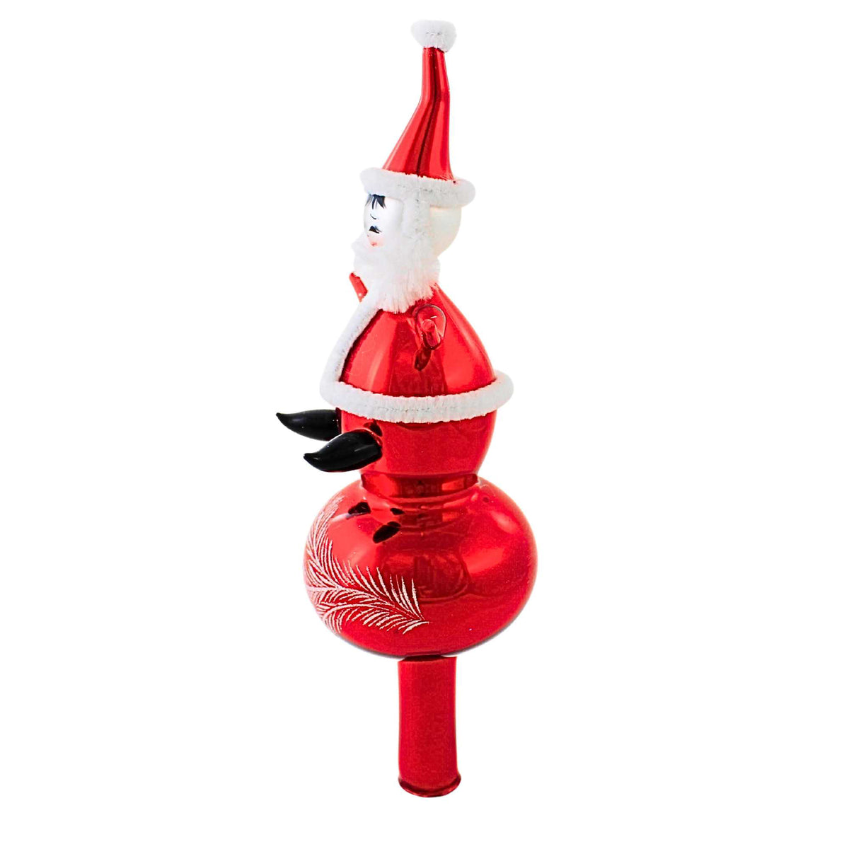 De Carlini Italian Ornaments Santa On Ball Finial - - SBKGifts.com