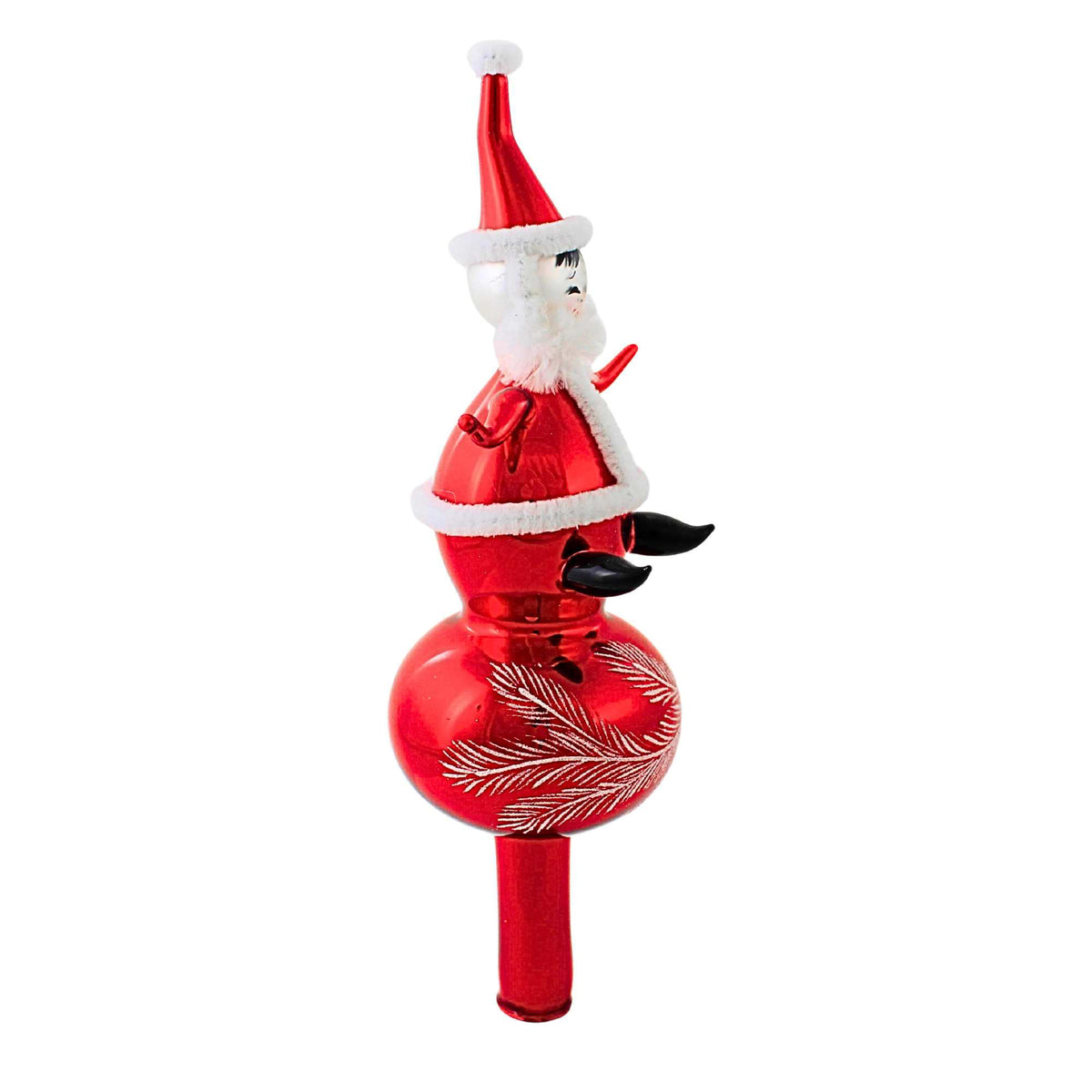 De Carlini Italian Ornaments Santa On Ball Finial - - SBKGifts.com