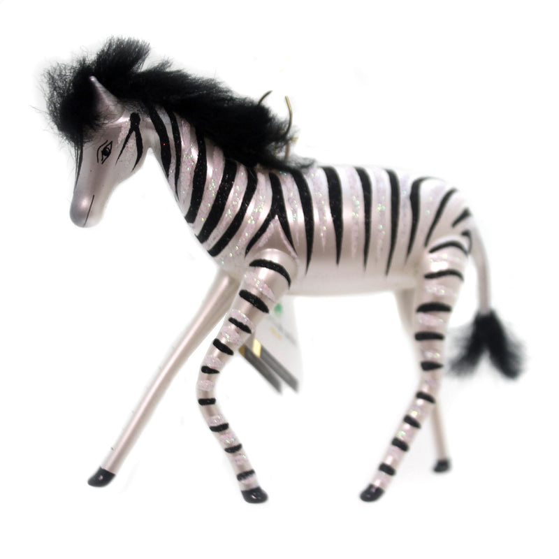 De Carlini Zebra With Mane Glass Ornament Italian Safari Zoo A5409nm