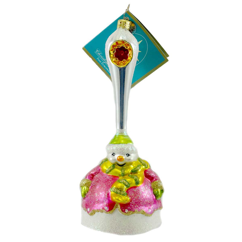 Christopher Radko Frosty Ringer Blown Glass Ornament Snowman Bell (1530)