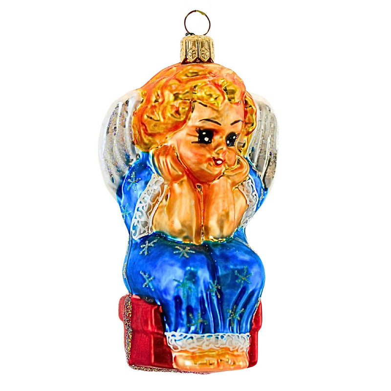 Christopher Radko Lil Miss Angel Blown Glass Ornament Starlight Member Angel (1555)