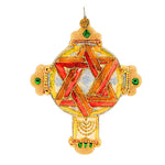 Christopher Radko Faithful Testament Blown Glass Ornament Jewish Ethnic Cross (1570)