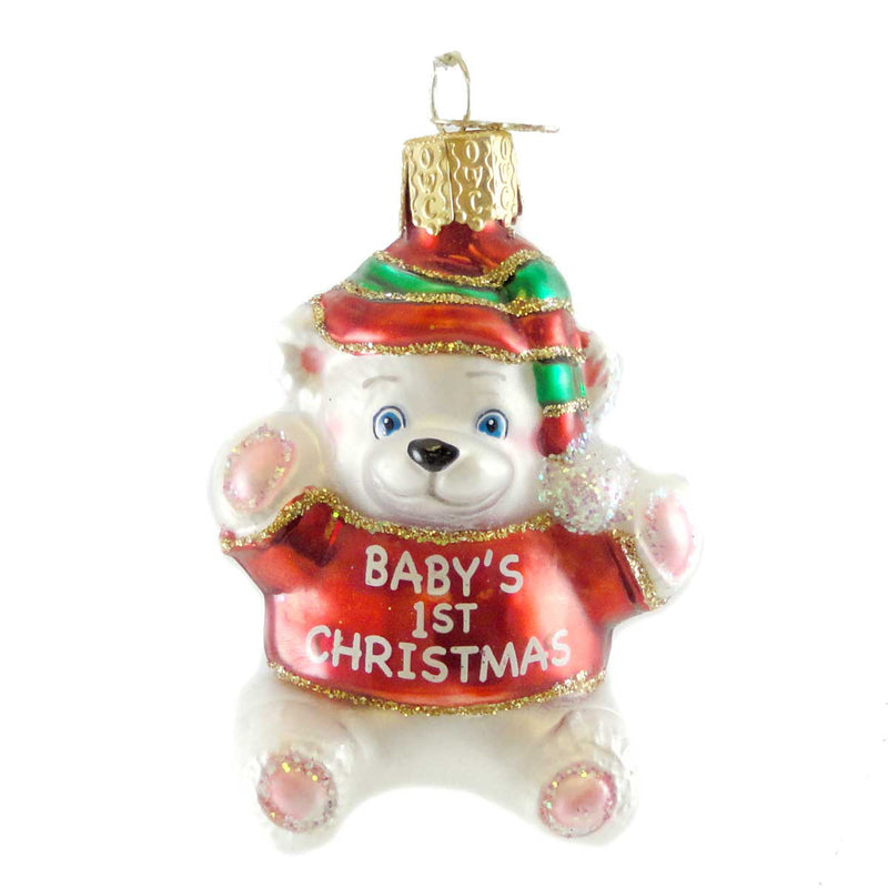 Old World Christmas Babys 1St Christmas Glass Ornament Bear 1St Christmas 12093 (15768)