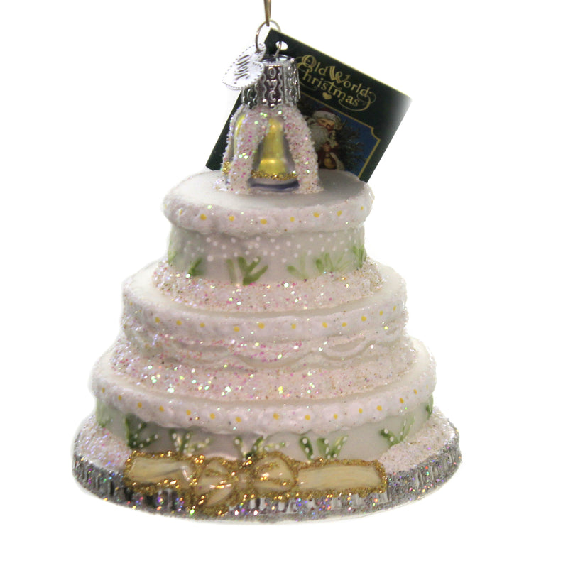 Wedding Cake. - One Ornament 3.75 Inch, Glass - Bride Groom Ornament 32017 (15771)