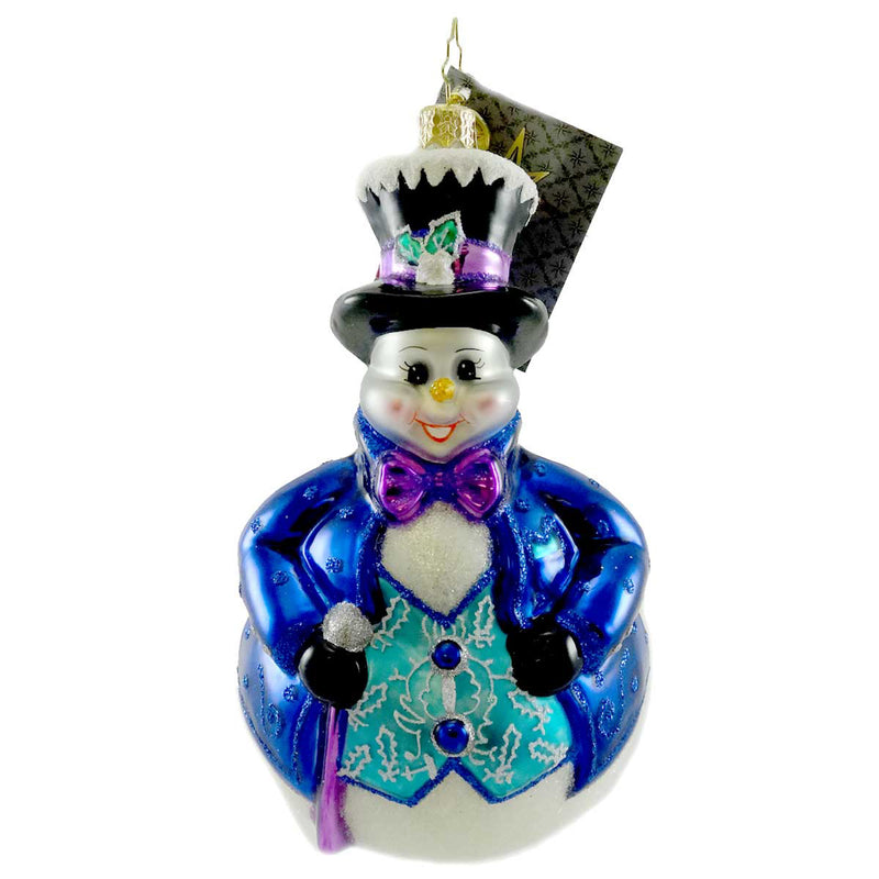 Christopher Radko Mayor Snowfrost Blown Glass Ornament Christmas Snowman (15839)