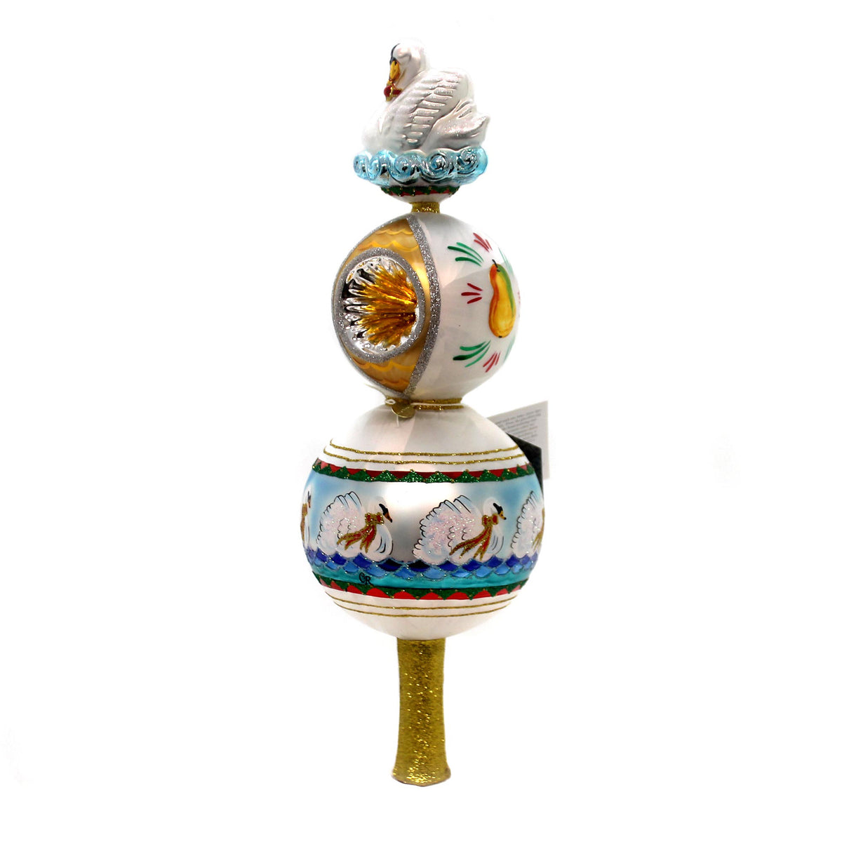 Christopher Radko Swans A Swimming Finial - - SBKGifts.com