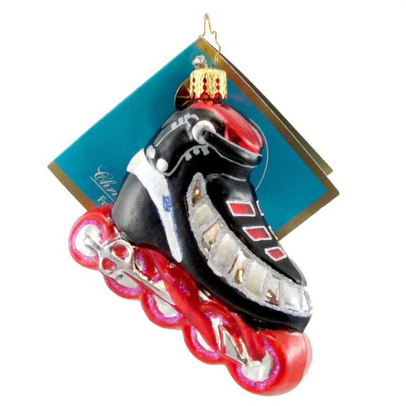 Christopher Radko Blade Racer Blown Glass Ornament Skate Shoe Sport (1595)