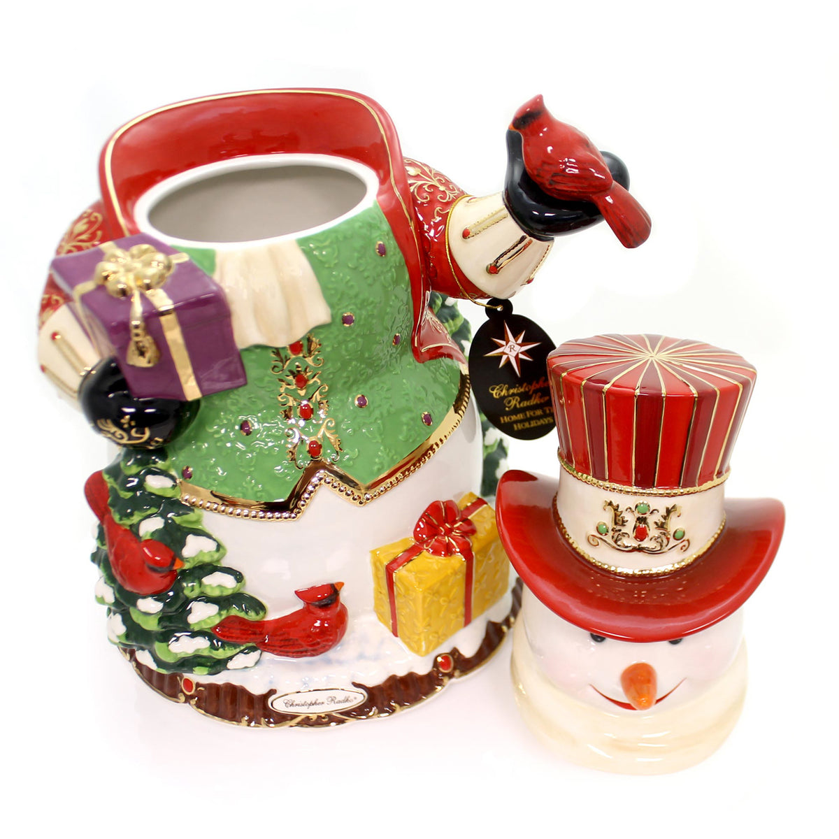 Christopher Radko Regal Snowman Cookie Jar - - SBKGifts.com