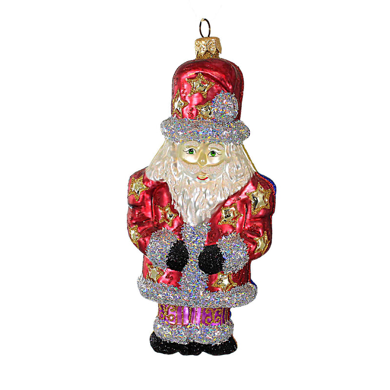 Larry Fraga Designs Santa's Side Job - 1 Ornament 6.75 Inch, Glass - Christmas Ornament 435 (16238)