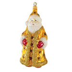 Larry Fraga Golden Sunshine Blown Glass Ornament Christmas Santa 455 (16246)