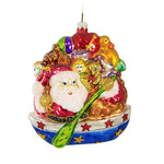 Larry Fraga Across The Bay Blown Glass Ornament Christmas Boat Santa 461 (16249)